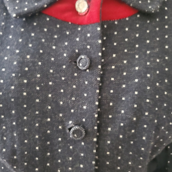 Vintage polka dot retro button down wool dress - Picture 4 of 5